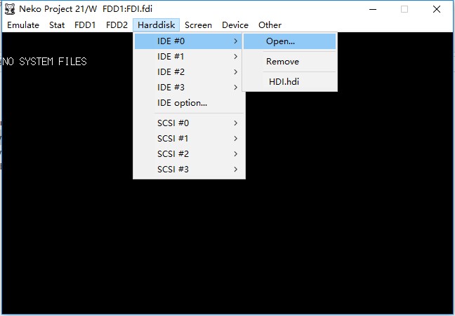 Harddisk→IDE #0→Open载入EKD目录下的HDI文件